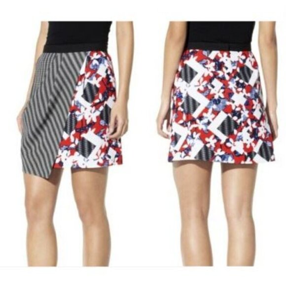 Peter Pilotto | Preppy Chic Red Cloqu Stretchy Mini Skirt - Size 10 - Picture 1 of 12